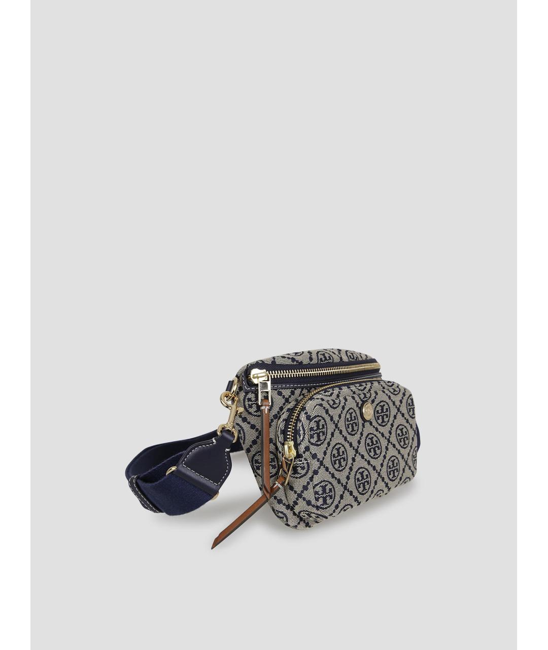 TORY BURCH Темно-синяя хлопковая поясная сумка, фото 2