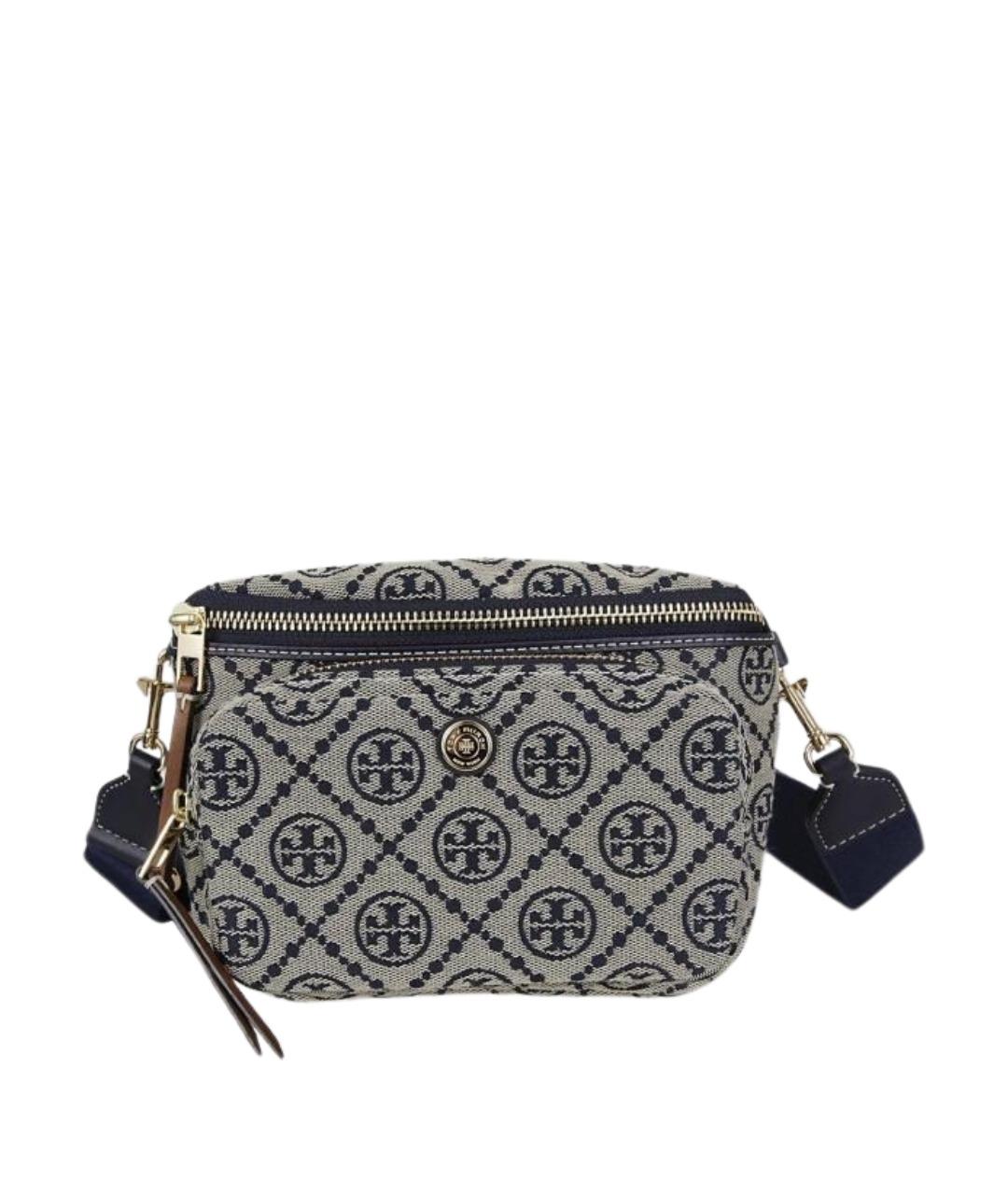 TORY BURCH Темно-синяя хлопковая поясная сумка, фото 1