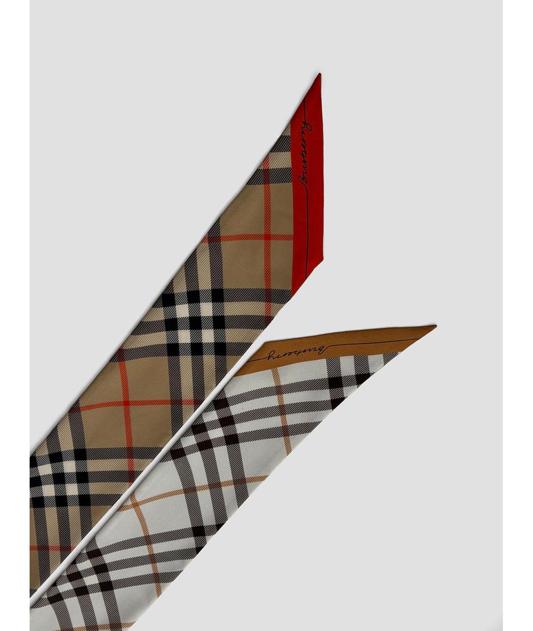 BURBERRY Бежевый шелковый шарф, фото 2