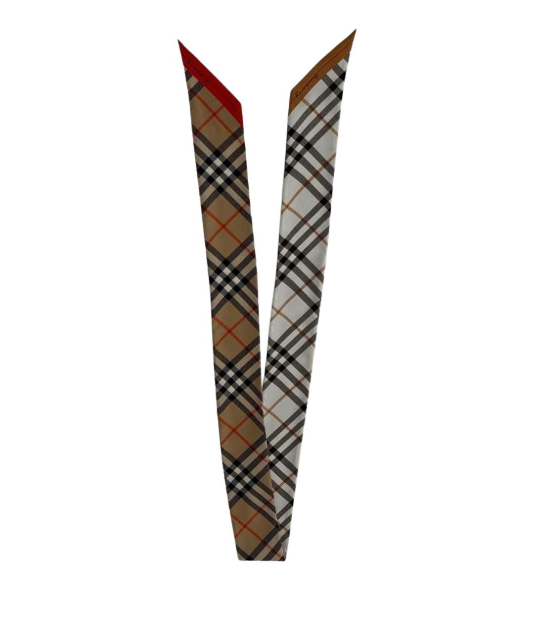 BURBERRY Бежевый шелковый шарф, фото 1