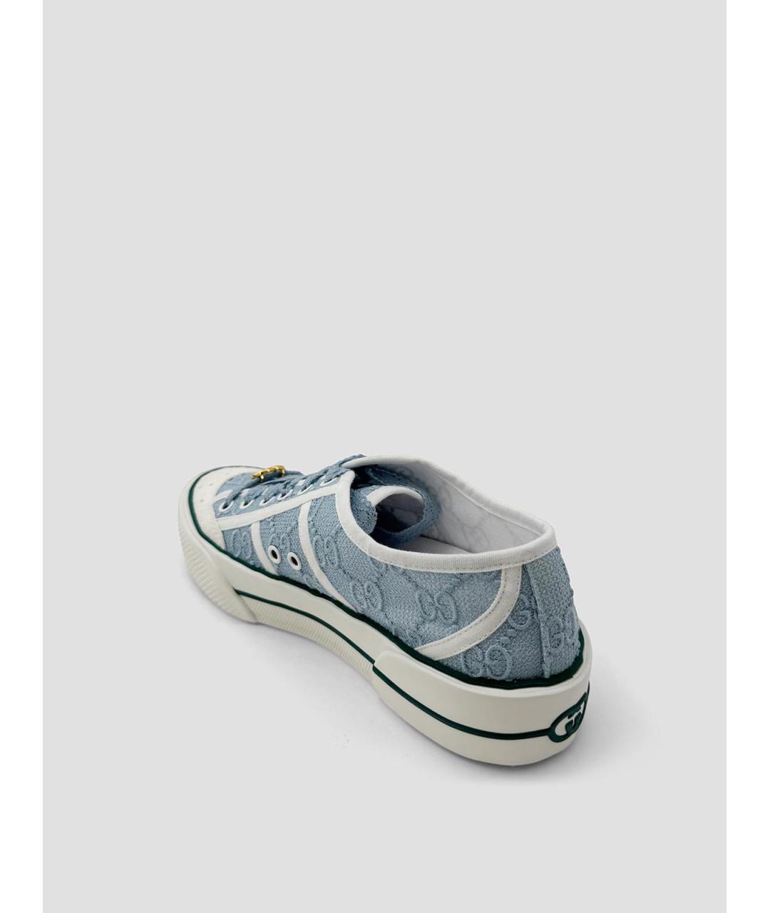 GUCCI Голубые текстильные кеды, фото 3