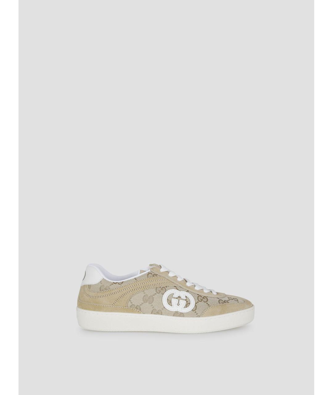 GUCCI Бежевые текстильные кеды, фото 4