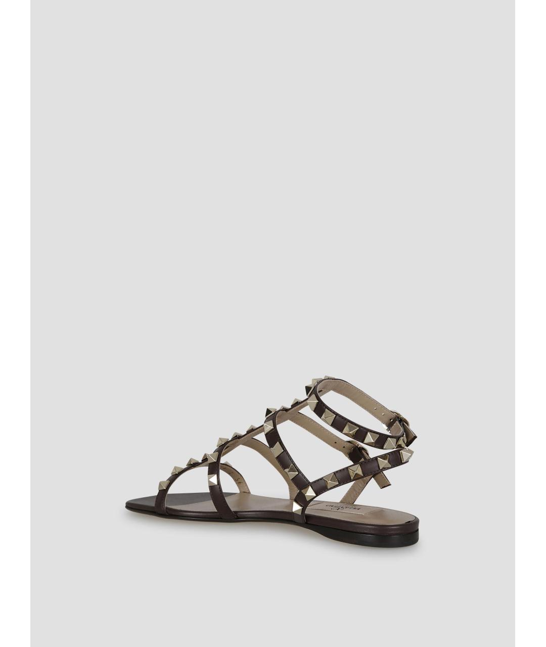 VALENTINO Коричневые кожаные сандалии, фото 3