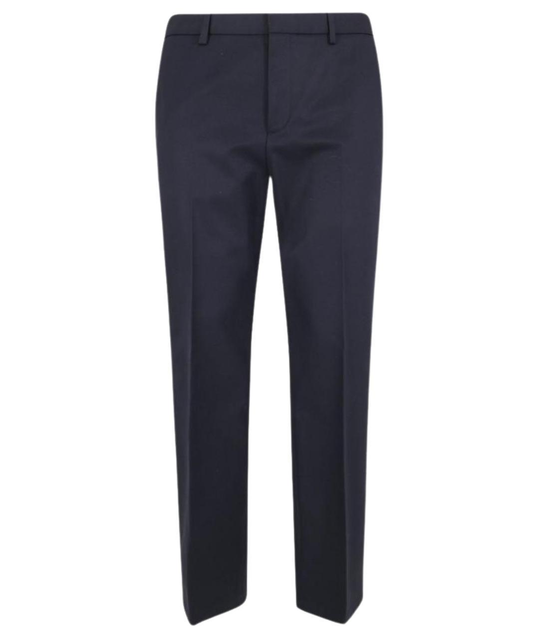 GUCCI Темно-синие хлопковые классические брюки, фото 1