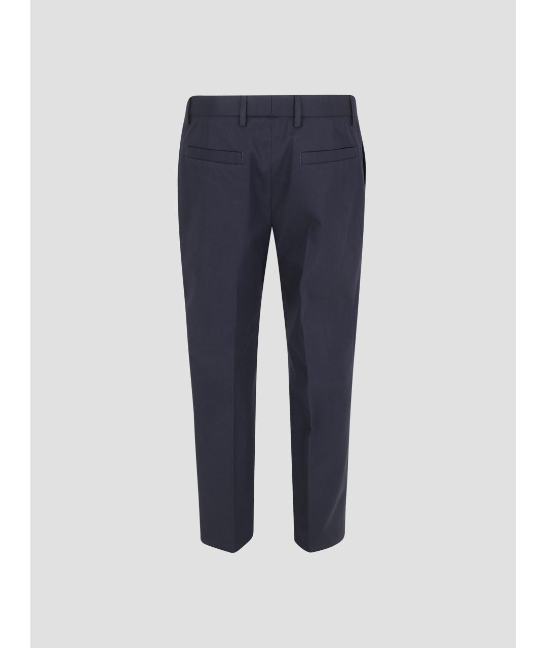 GUCCI Темно-синие хлопковые классические брюки, фото 2