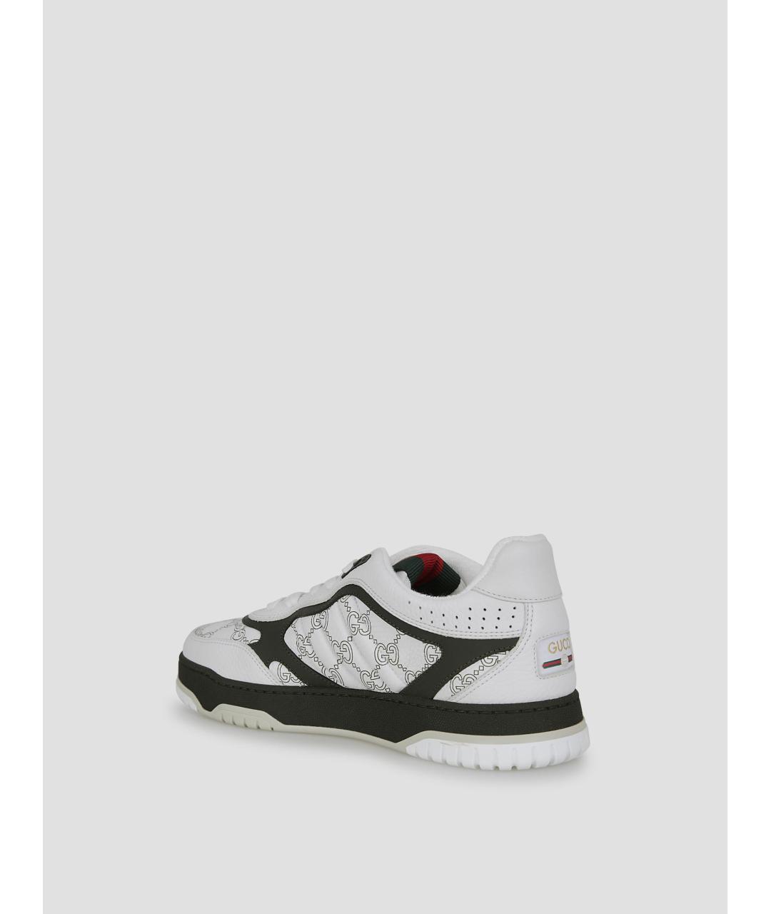 GUCCI Белые кожаные низкие кроссовки / кеды, фото 3