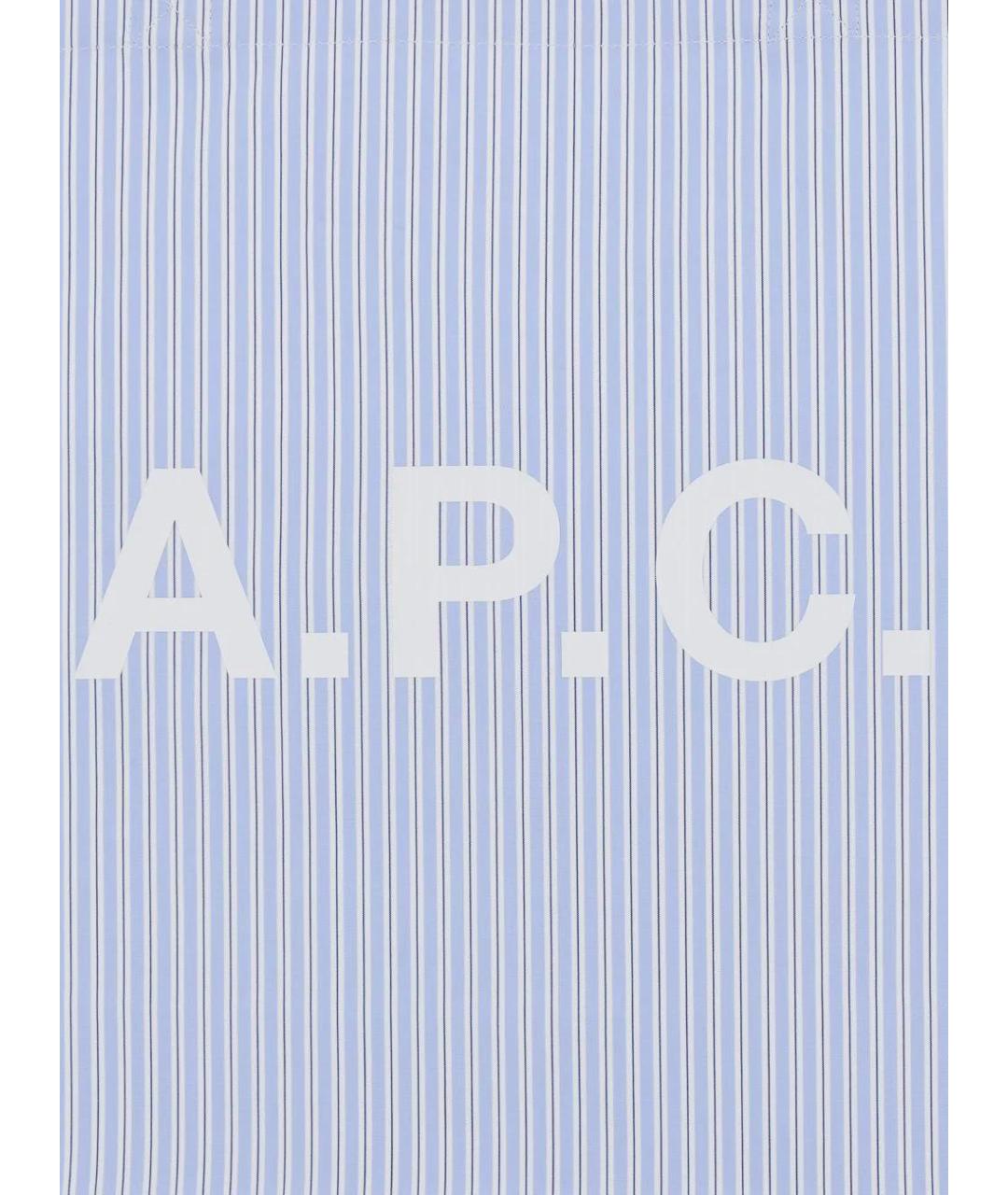 A.P.C. Голубая хлопковая сумка тоут, фото 3