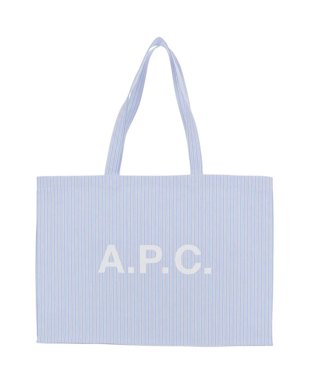 A.P.C. Голубая хлопковая сумка тоут, фото 1
