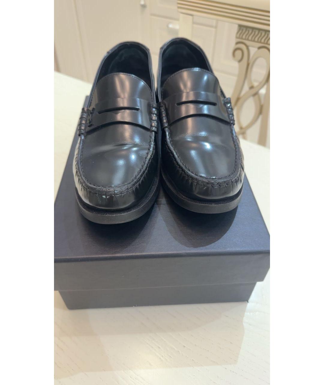 SAINT LAURENT Черные кожаные лоферы, фото 2