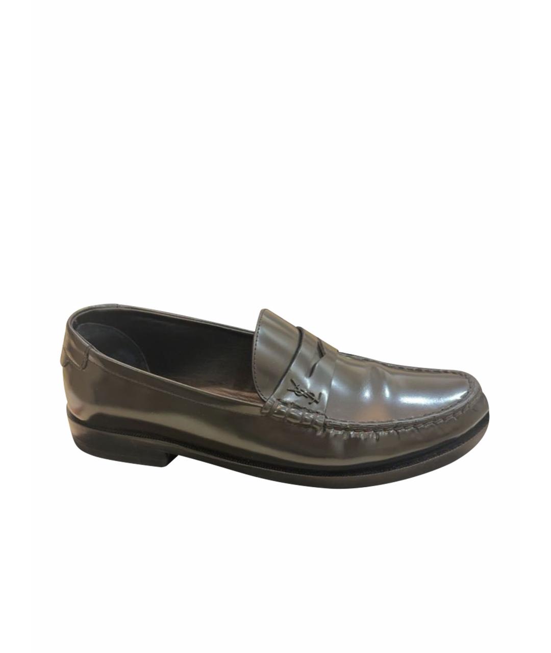 SAINT LAURENT Черные кожаные лоферы, фото 6