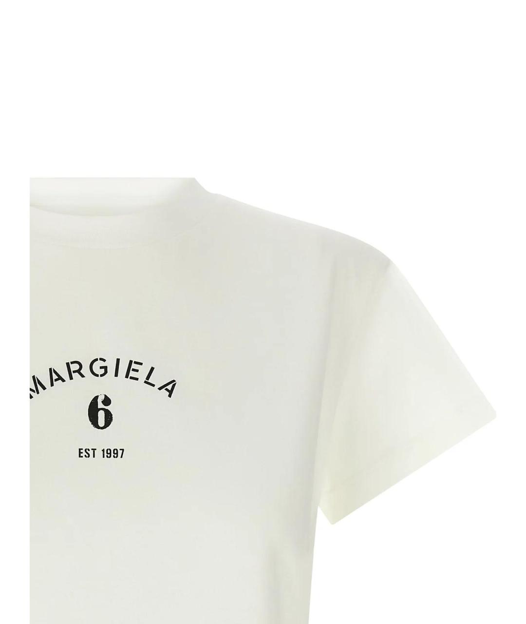 MM6 MAISON MARGIELA Белая хлопковая футболка, фото 3