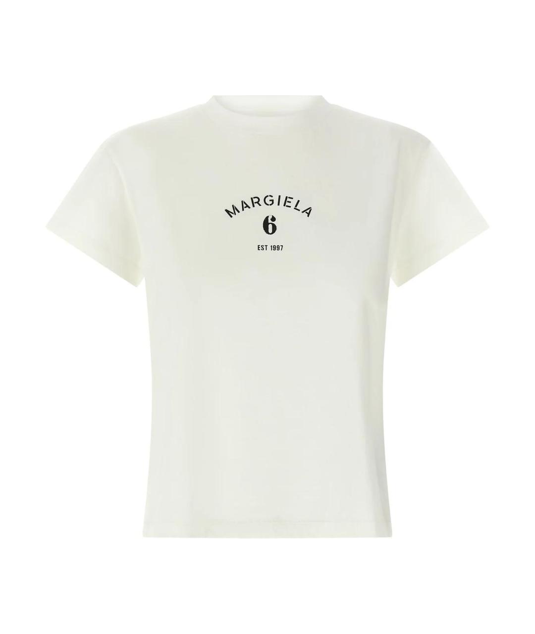 MM6 MAISON MARGIELA Белая хлопковая футболка, фото 1