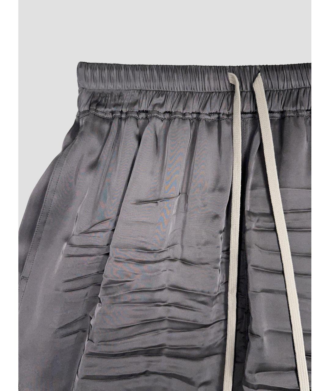RICK OWENS Серые ацетатные шорты, фото 3
