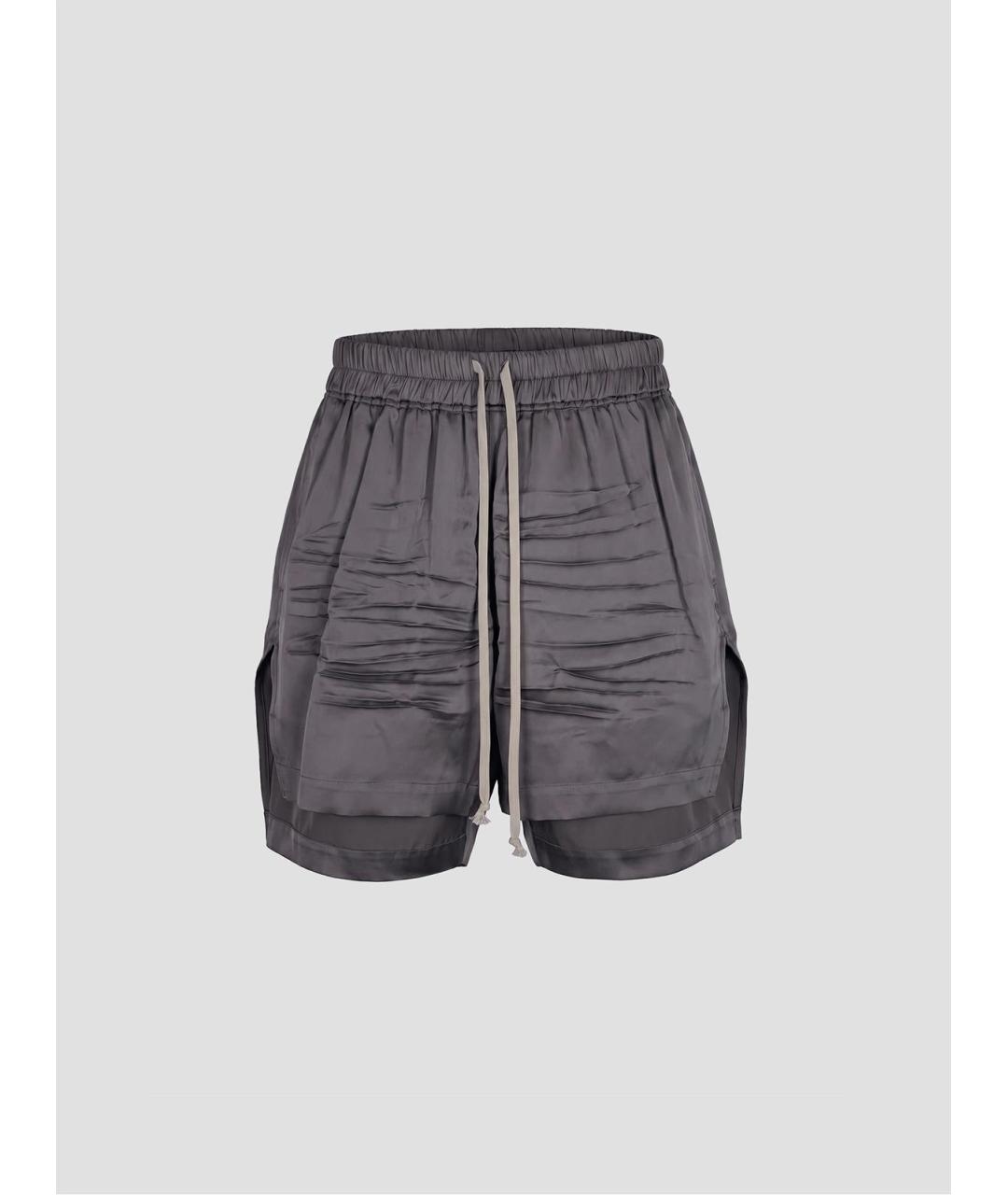 RICK OWENS Серые ацетатные шорты, фото 4