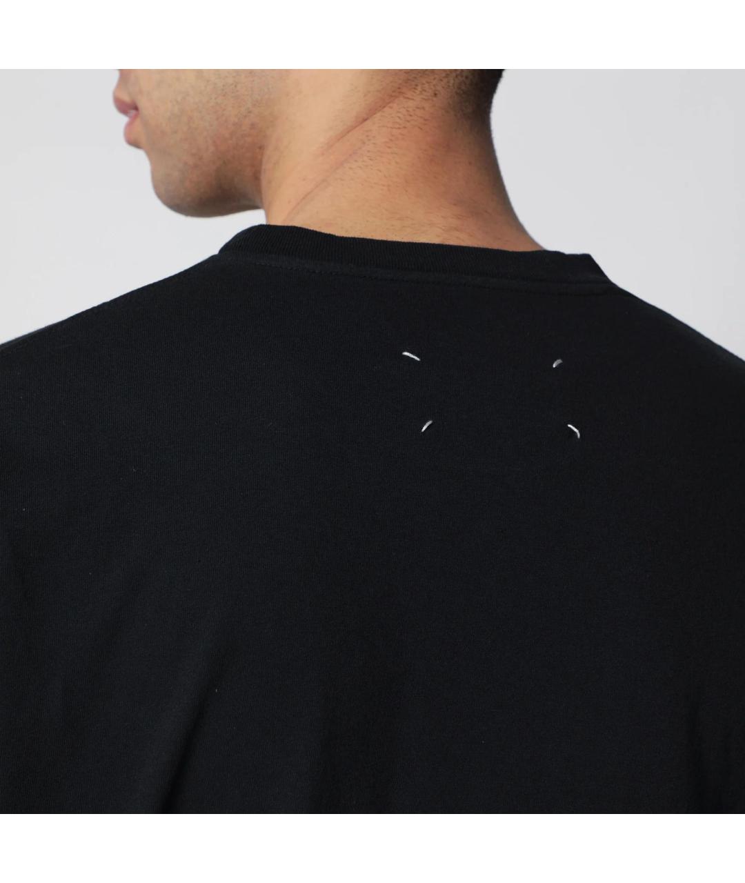 MAISON MARGIELA Черная хлопковая футболка, фото 2