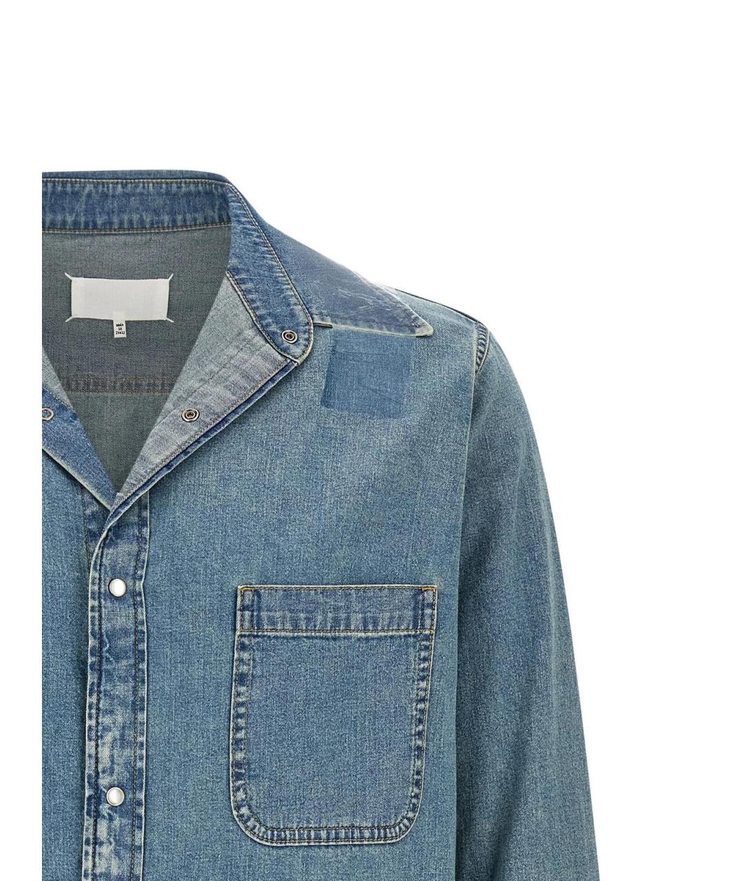 MAISON MARGIELA Синяя хлопковая кэжуал рубашка, фото 3