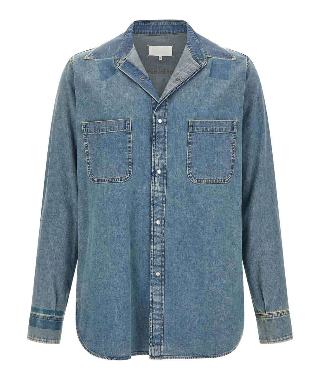 MAISON MARGIELA Синяя хлопковая кэжуал рубашка, фото 1