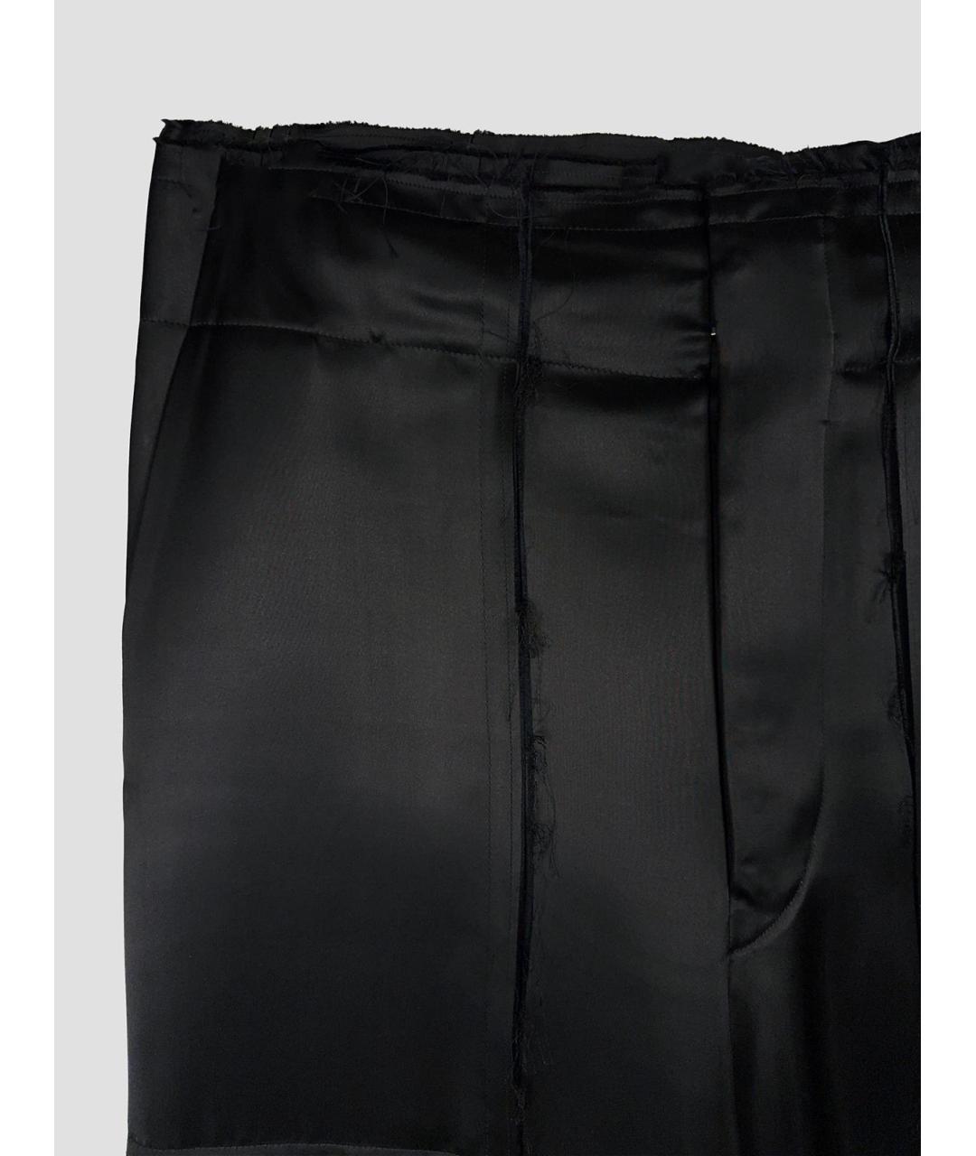MAISON MARGIELA Черные вискозные повседневные брюки, фото 3