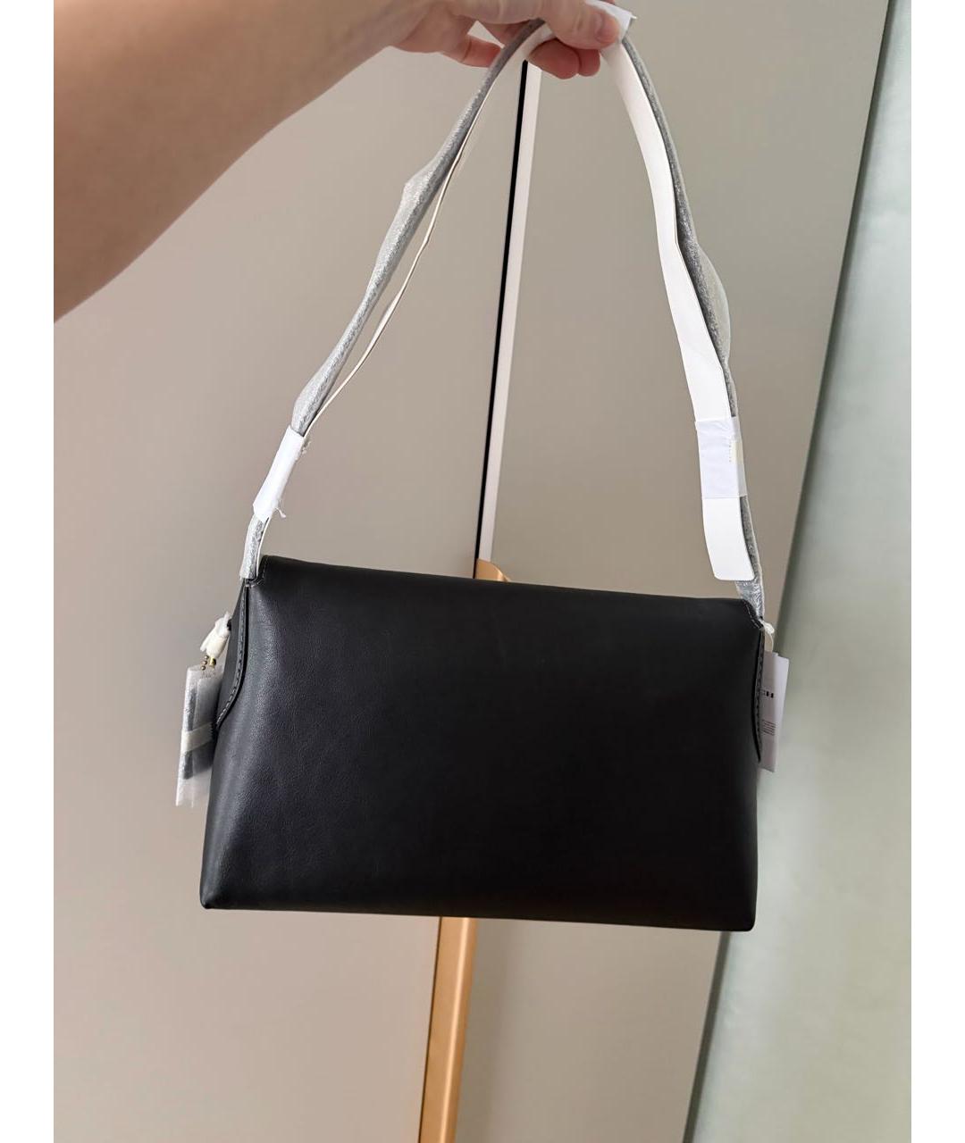 COACH Черная кожаная сумка с короткими ручками, фото 4