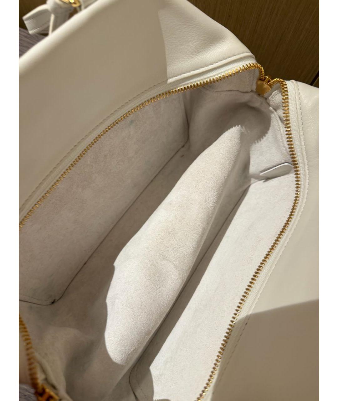 CELINE Белая кожаная сумка через плечо, фото 4