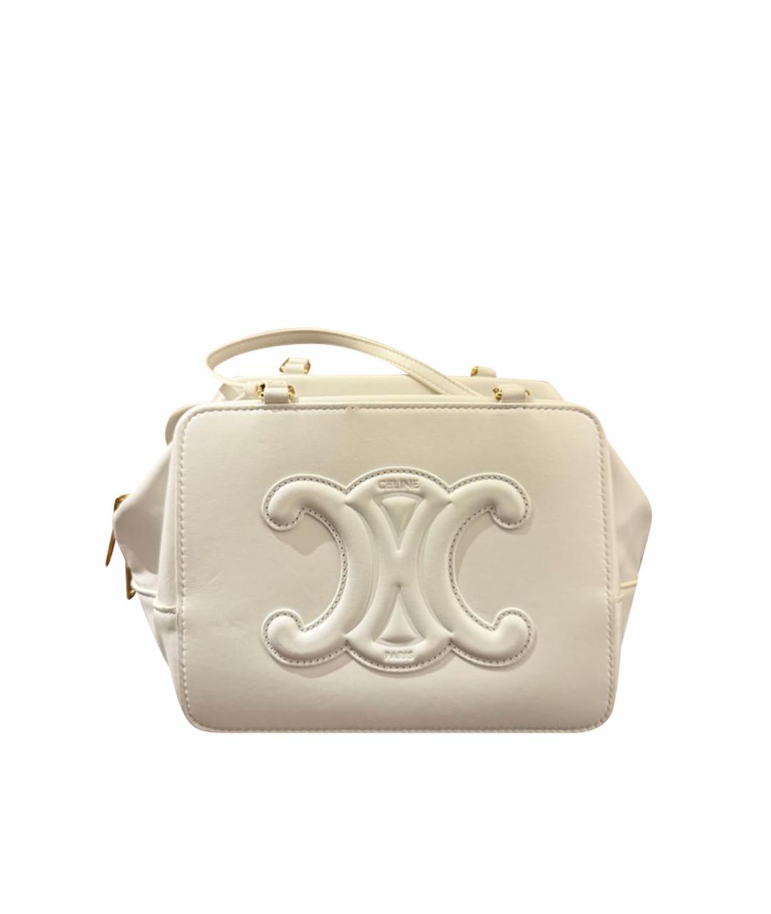 CELINE Белая кожаная сумка через плечо, фото 1