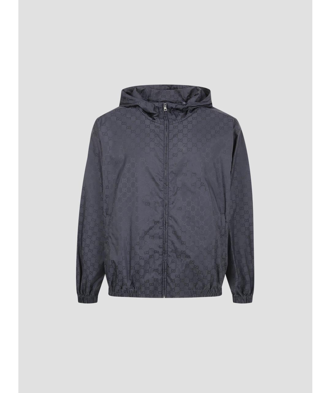 GUCCI Темно-синяя полиамидовая куртка, фото 4