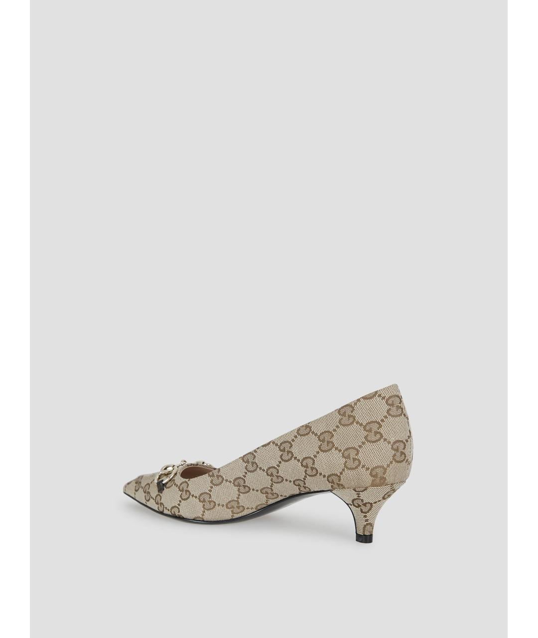 GUCCI Бежевые текстильные туфли, фото 3