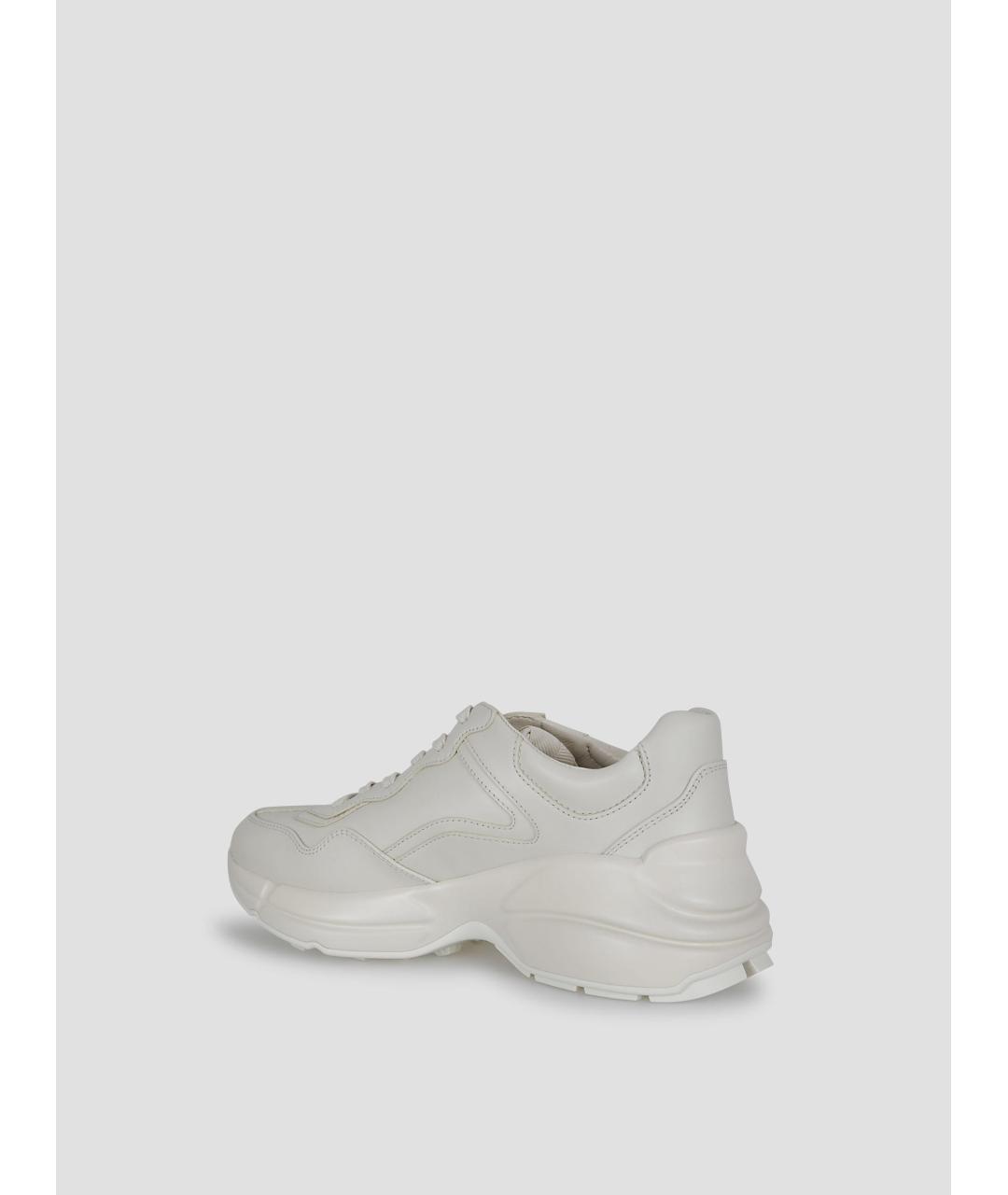 GUCCI Белые кожаные кроссовки, фото 3