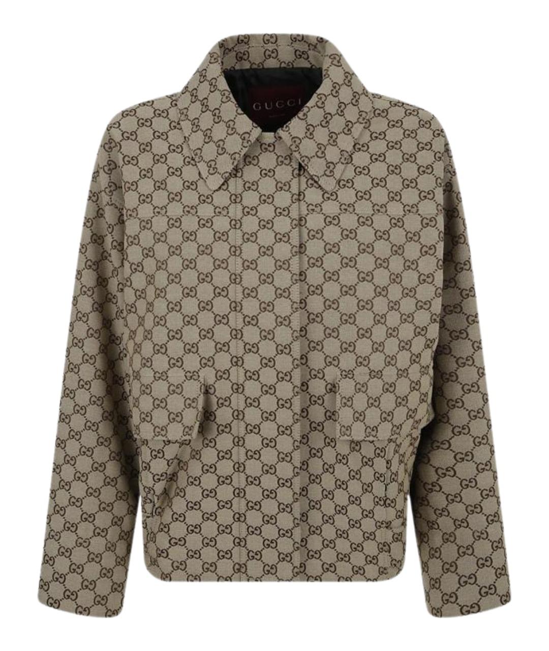 GUCCI Бежевая хлопковая куртка, фото 1