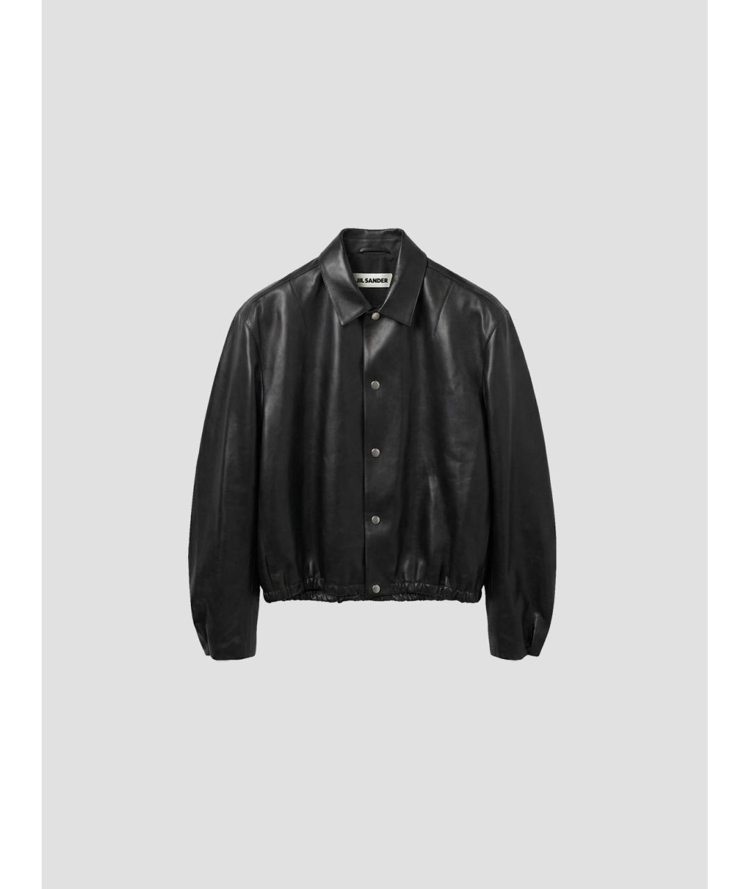 JIL SANDER Черная кожаная куртка, фото 4
