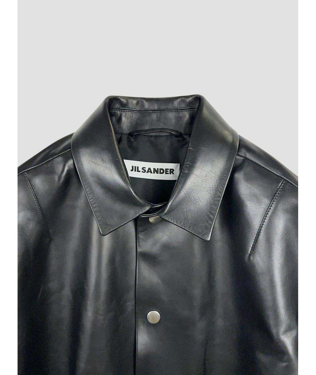 JIL SANDER Черная кожаная куртка, фото 3