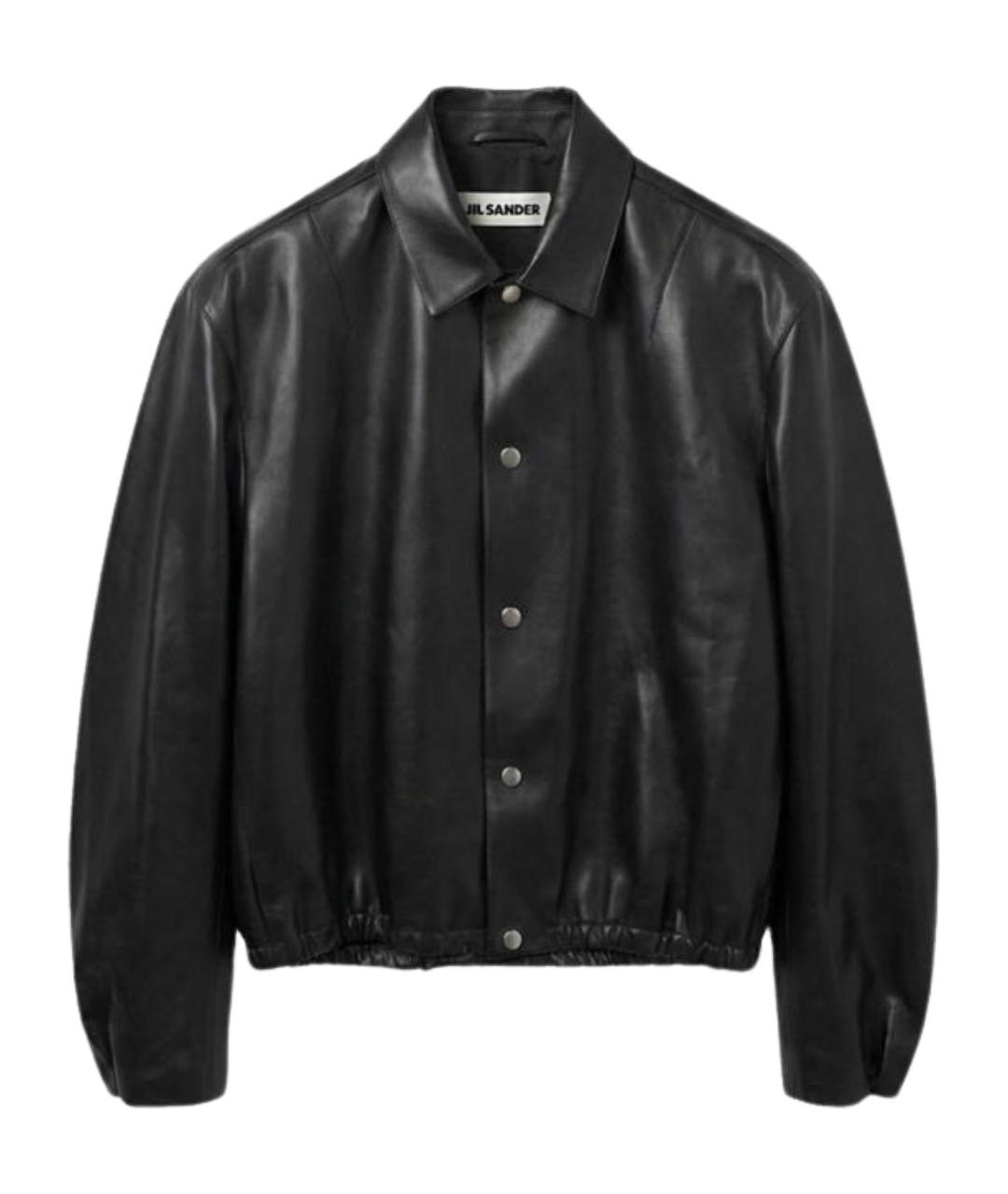 JIL SANDER Черная кожаная куртка, фото 1