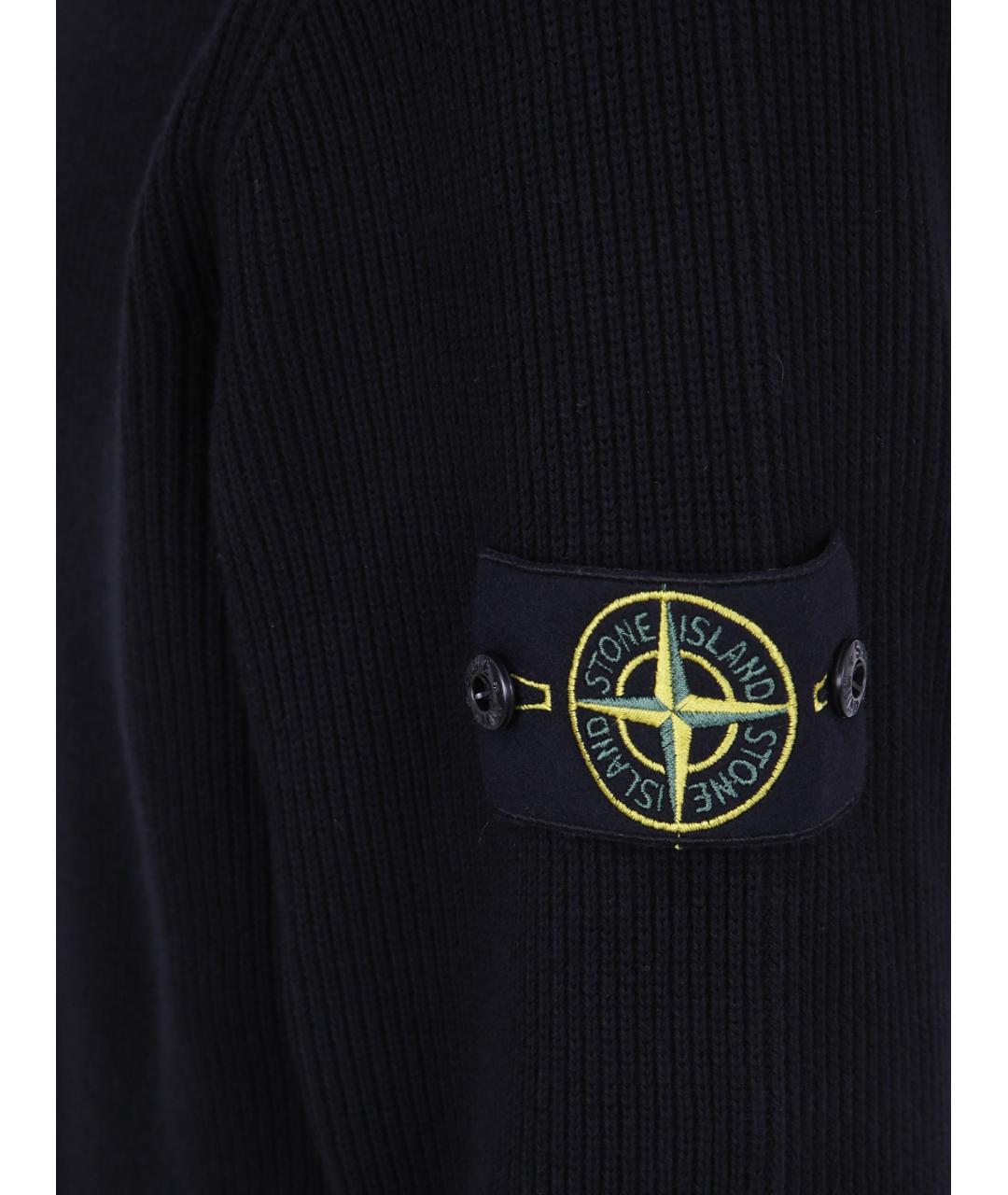 STONE ISLAND Черный хлопковый джемпер / свитер, фото 3