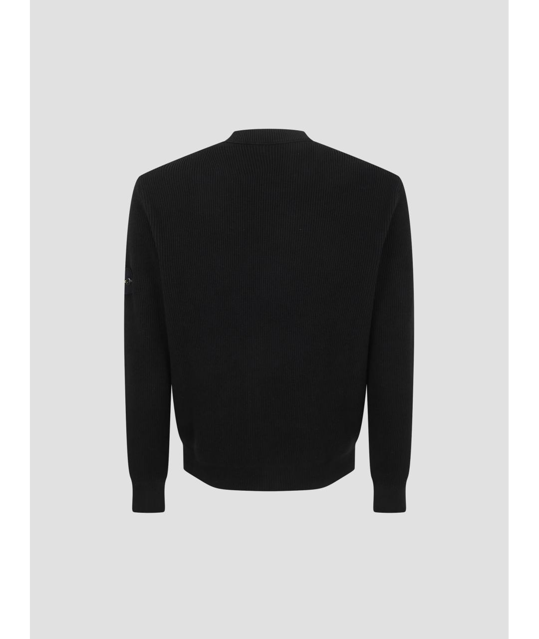 STONE ISLAND Черный хлопковый джемпер / свитер, фото 2
