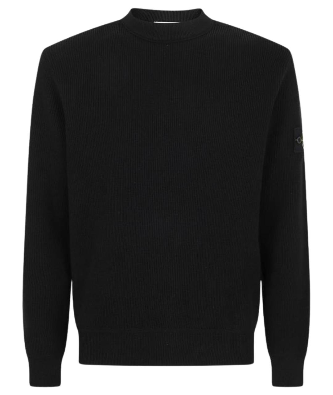 STONE ISLAND Черный хлопковый джемпер / свитер, фото 1