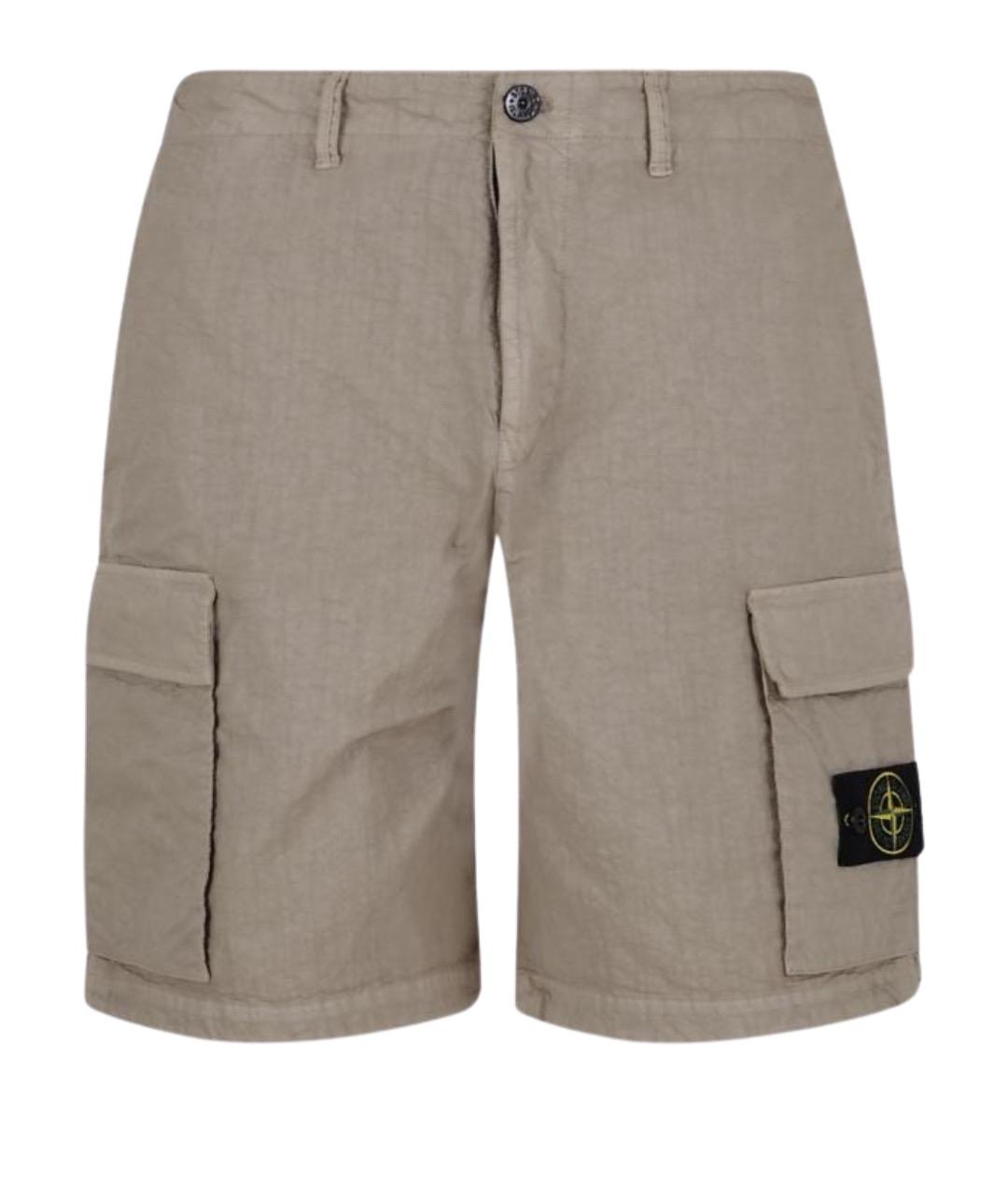 STONE ISLAND Бежевые шорты, фото 1