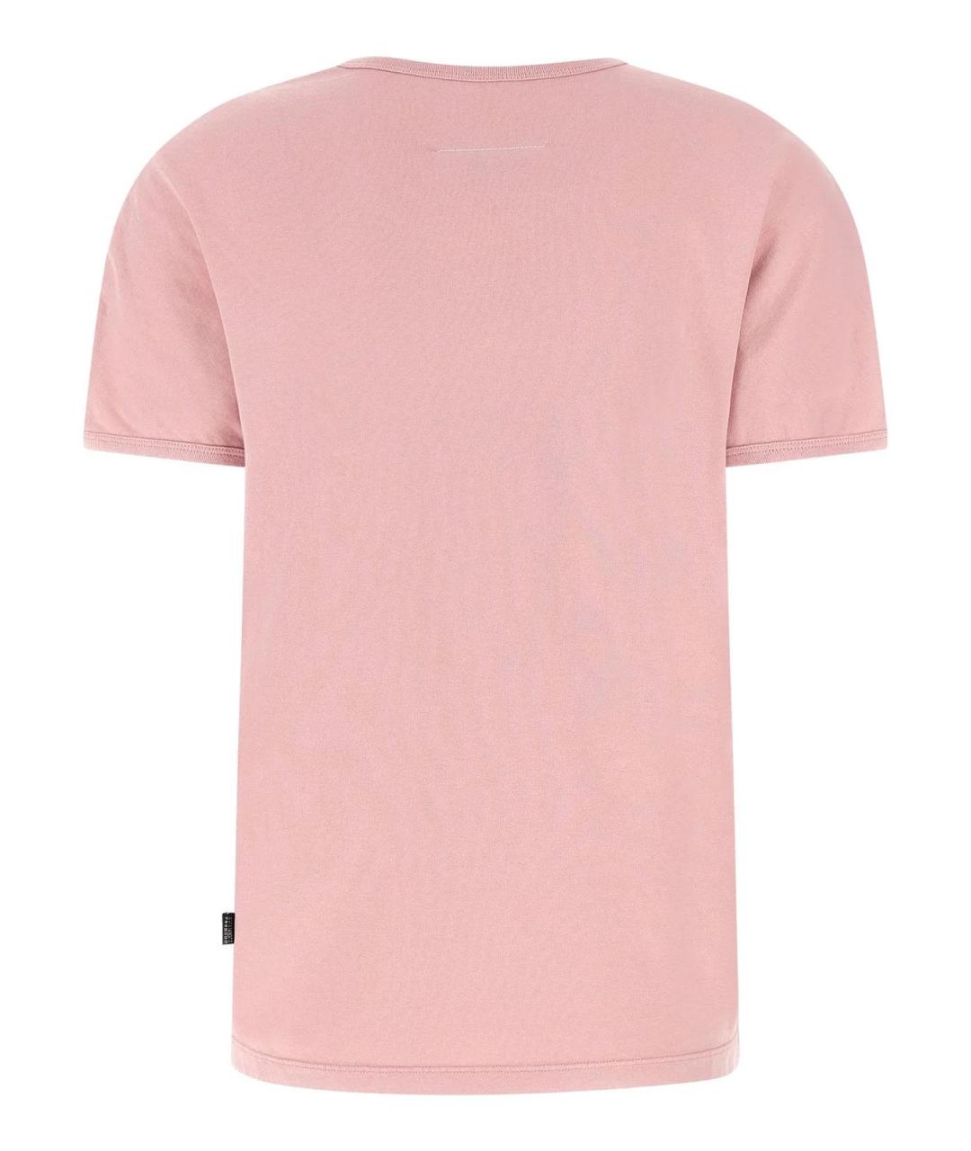 MM6 MAISON MARGIELA Розовая хлопковая футболка, фото 2