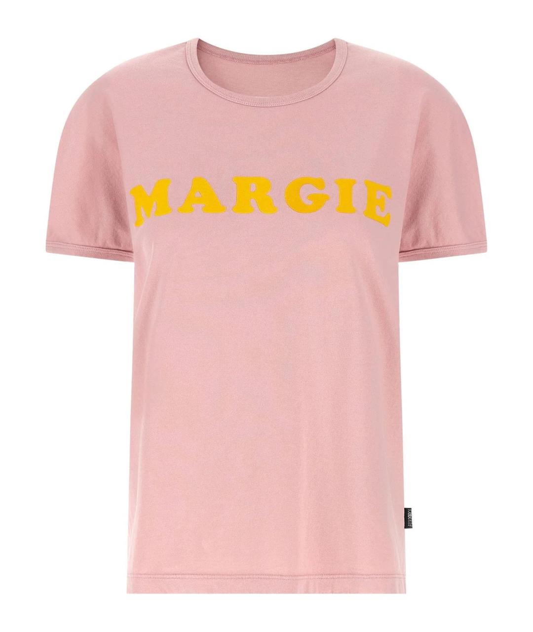 MM6 MAISON MARGIELA Розовая хлопковая футболка, фото 1