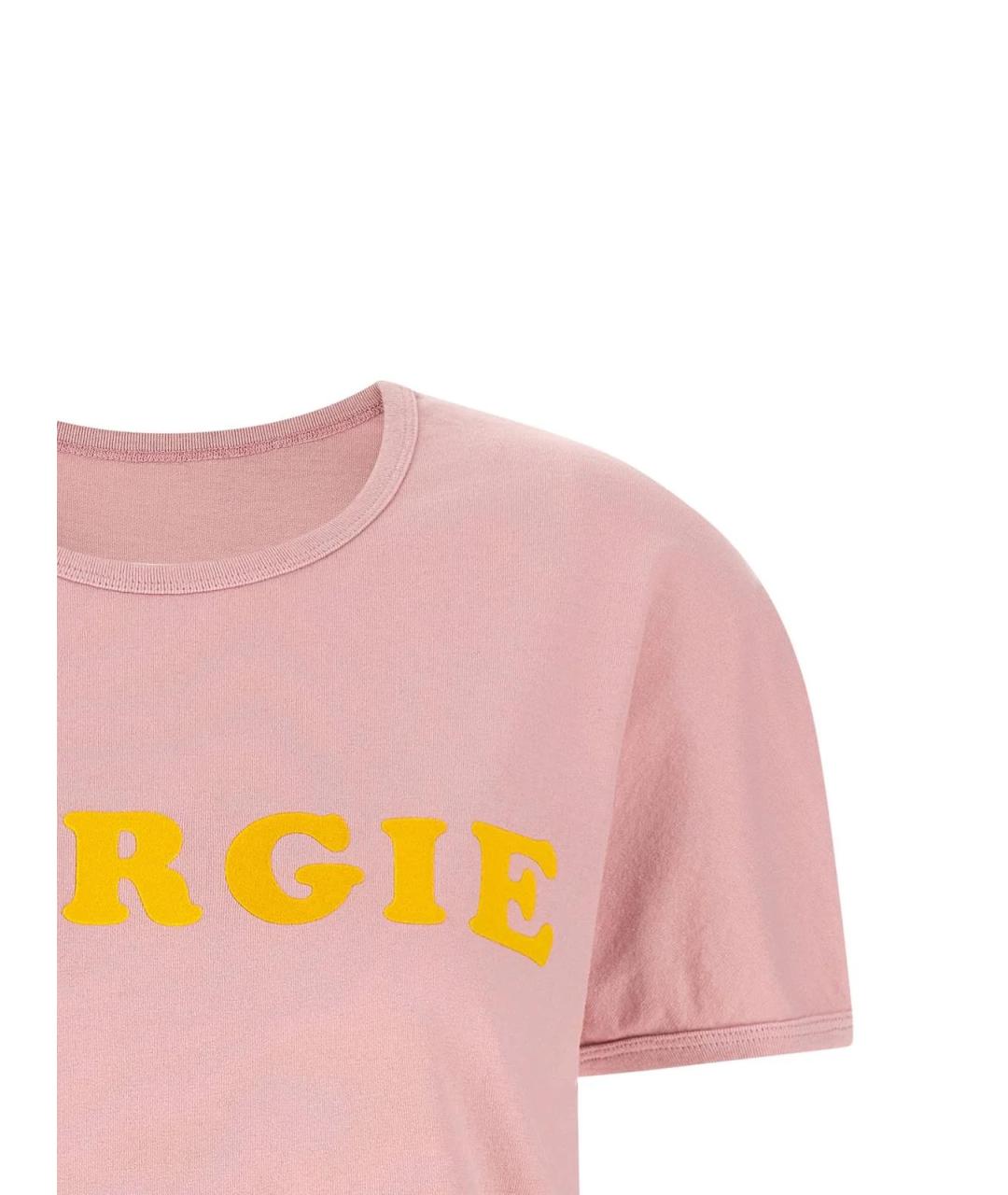 MM6 MAISON MARGIELA Розовая хлопковая футболка, фото 3