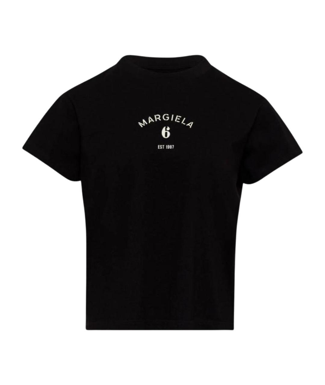 MM6 MAISON MARGIELA Черная хлопковая футболка, фото 1