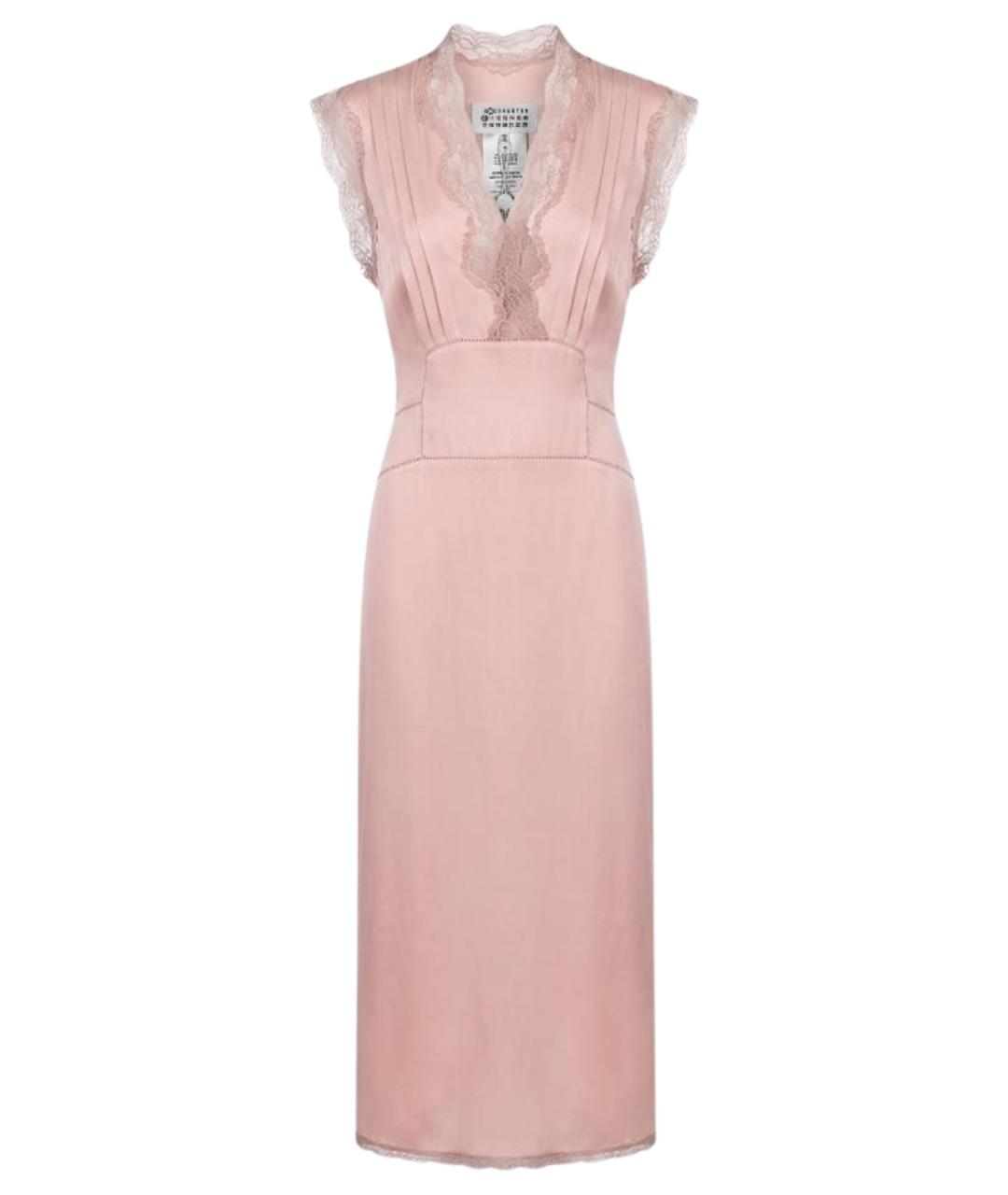 MAISON MARGIELA Розовое ацетатное коктейльное платье, фото 1