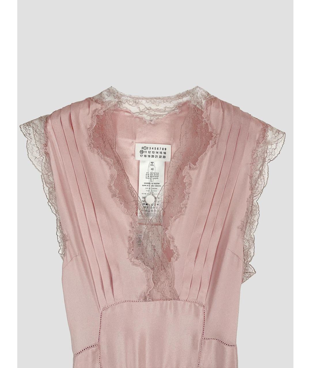 MAISON MARGIELA Розовое ацетатное коктейльное платье, фото 3