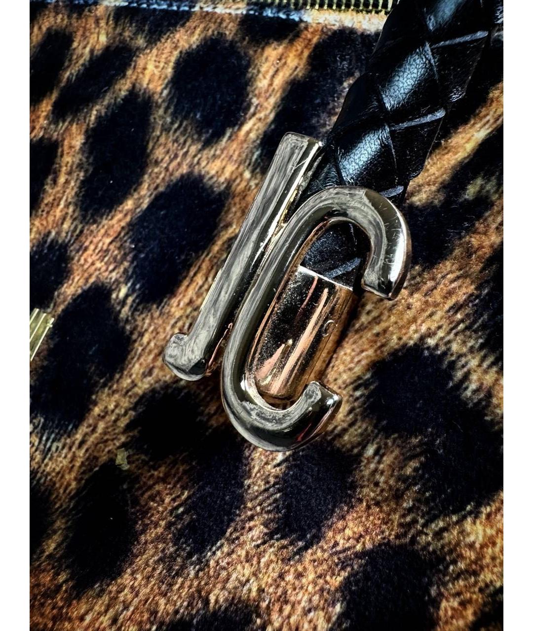 JUST CAVALLI Коричневая хлопковая сумка с короткими ручками, фото 2