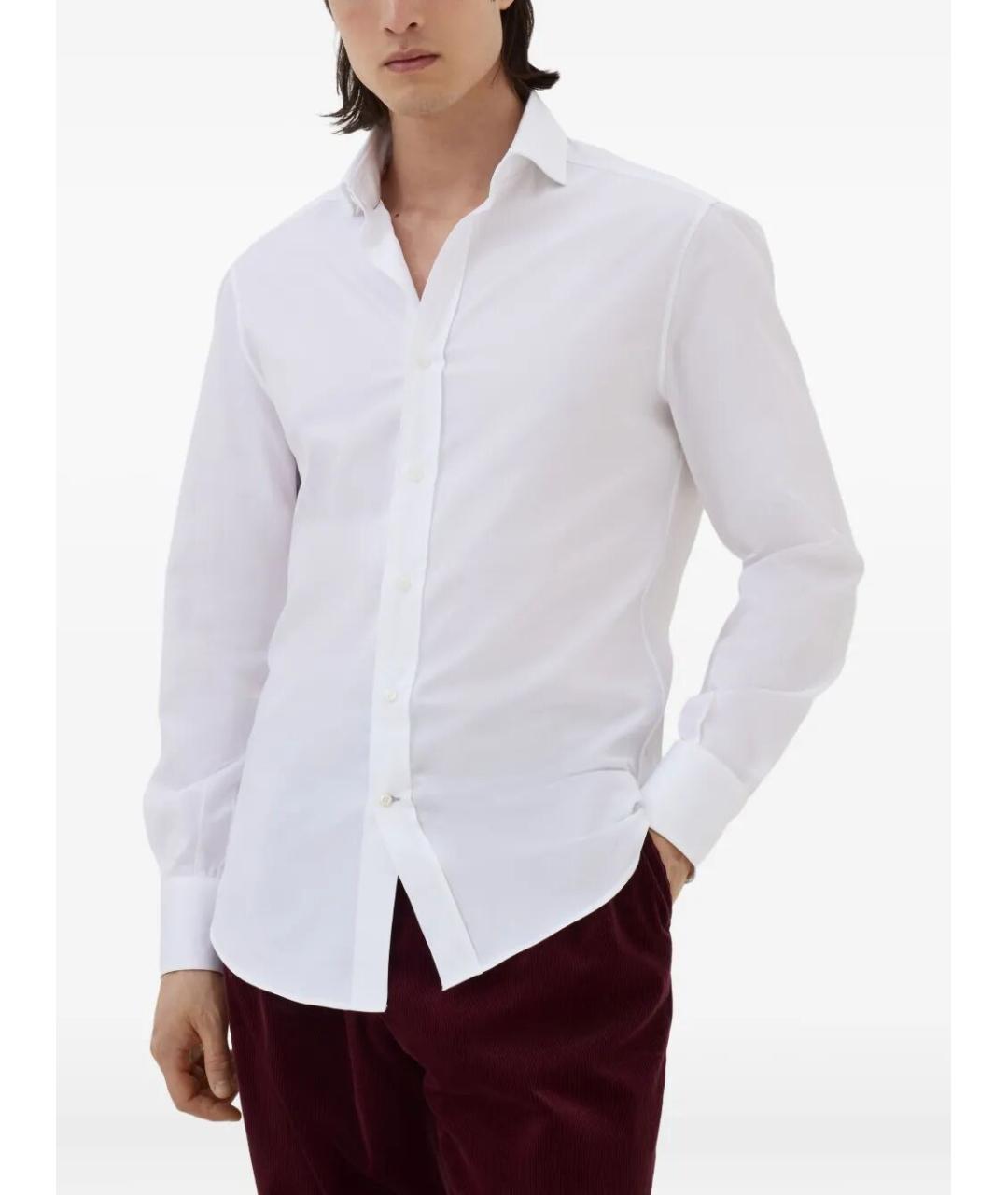 BRUNELLO CUCINELLI Белая хлопковая классическая рубашка, фото 5