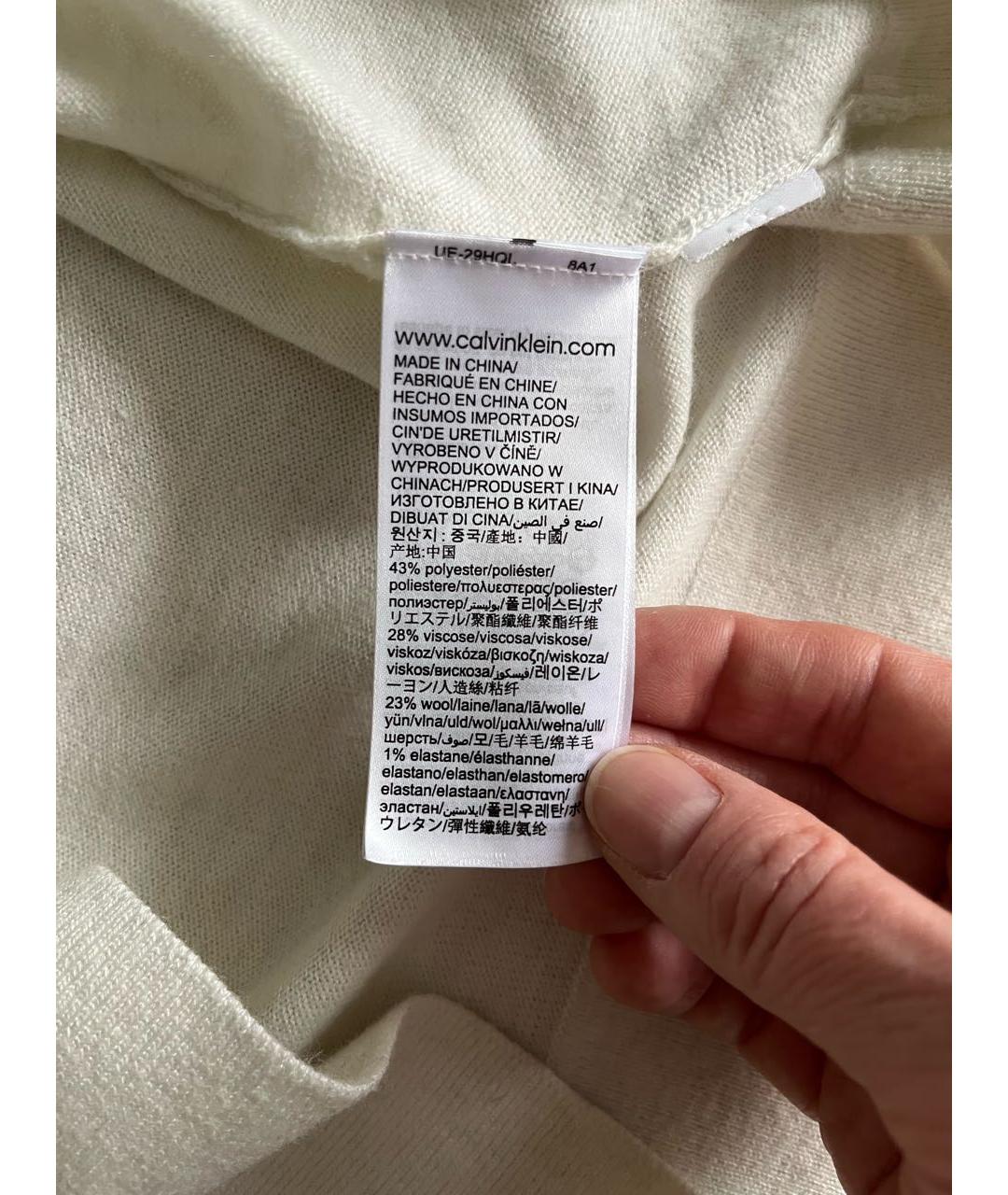 CALVIN KLEIN Белый вискозный джемпер / свитер, фото 5