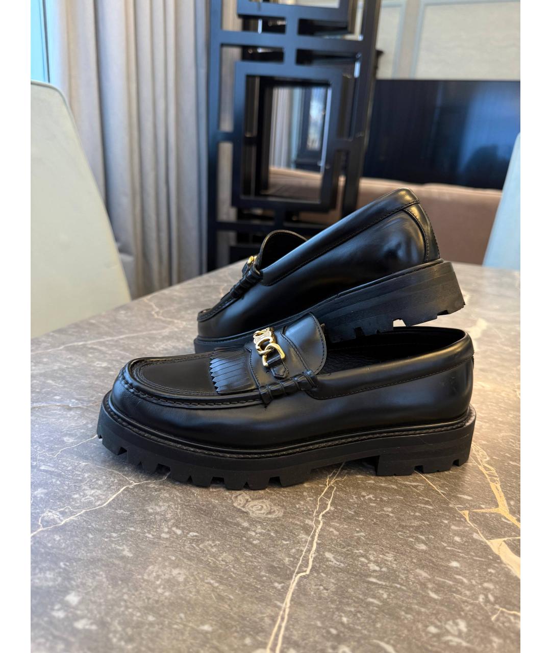 CELINE Черные кожаные лоферы, фото 7