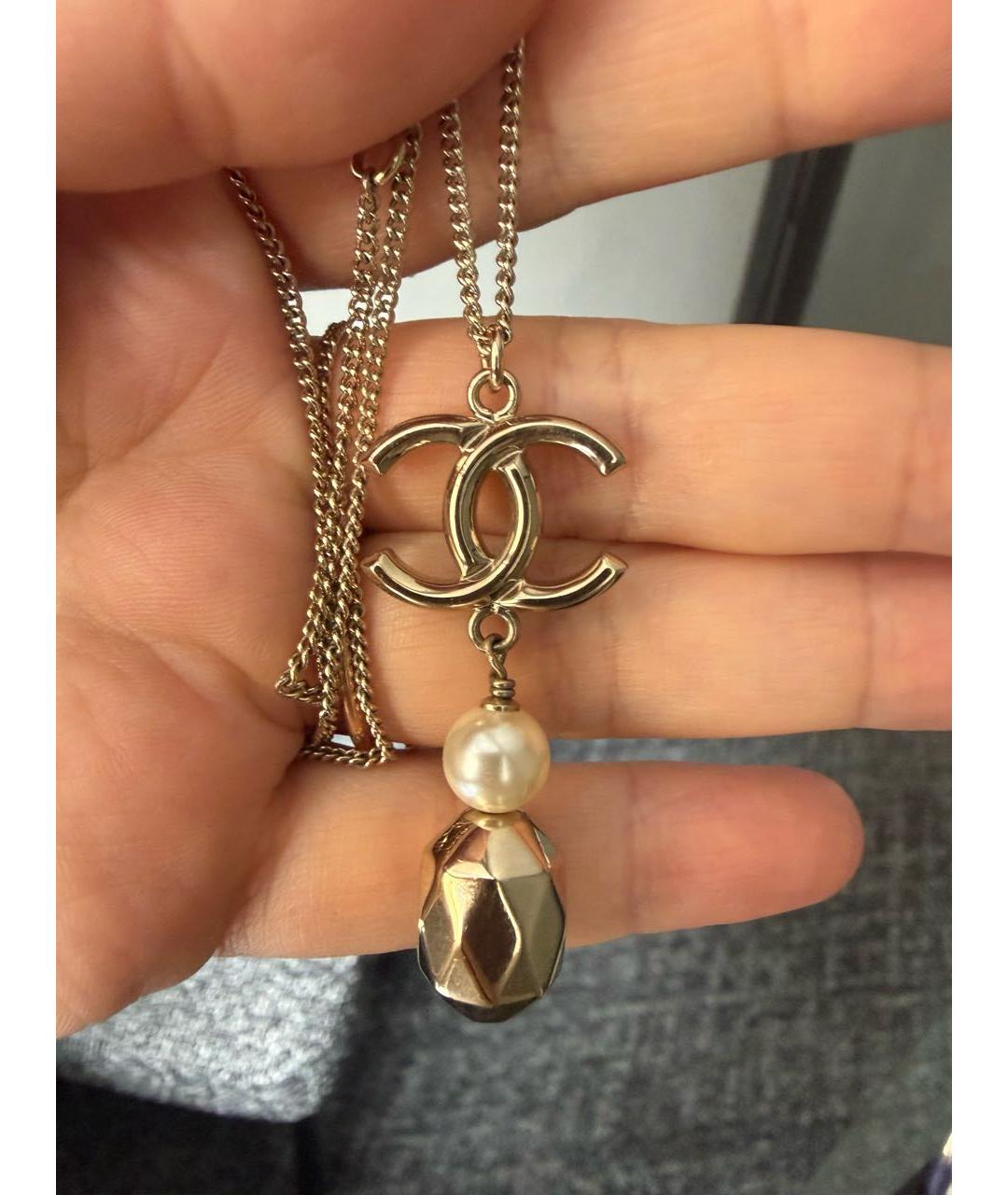 CHANEL Золотая жемчужная подвеска, фото 6