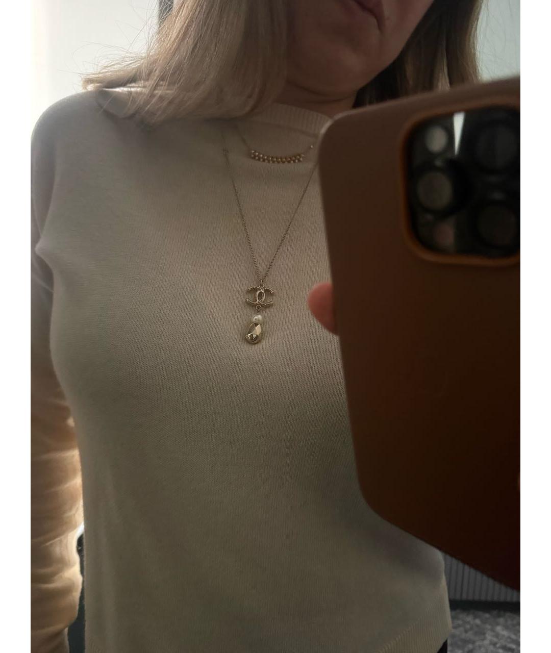 CHANEL Золотая жемчужная подвеска, фото 4