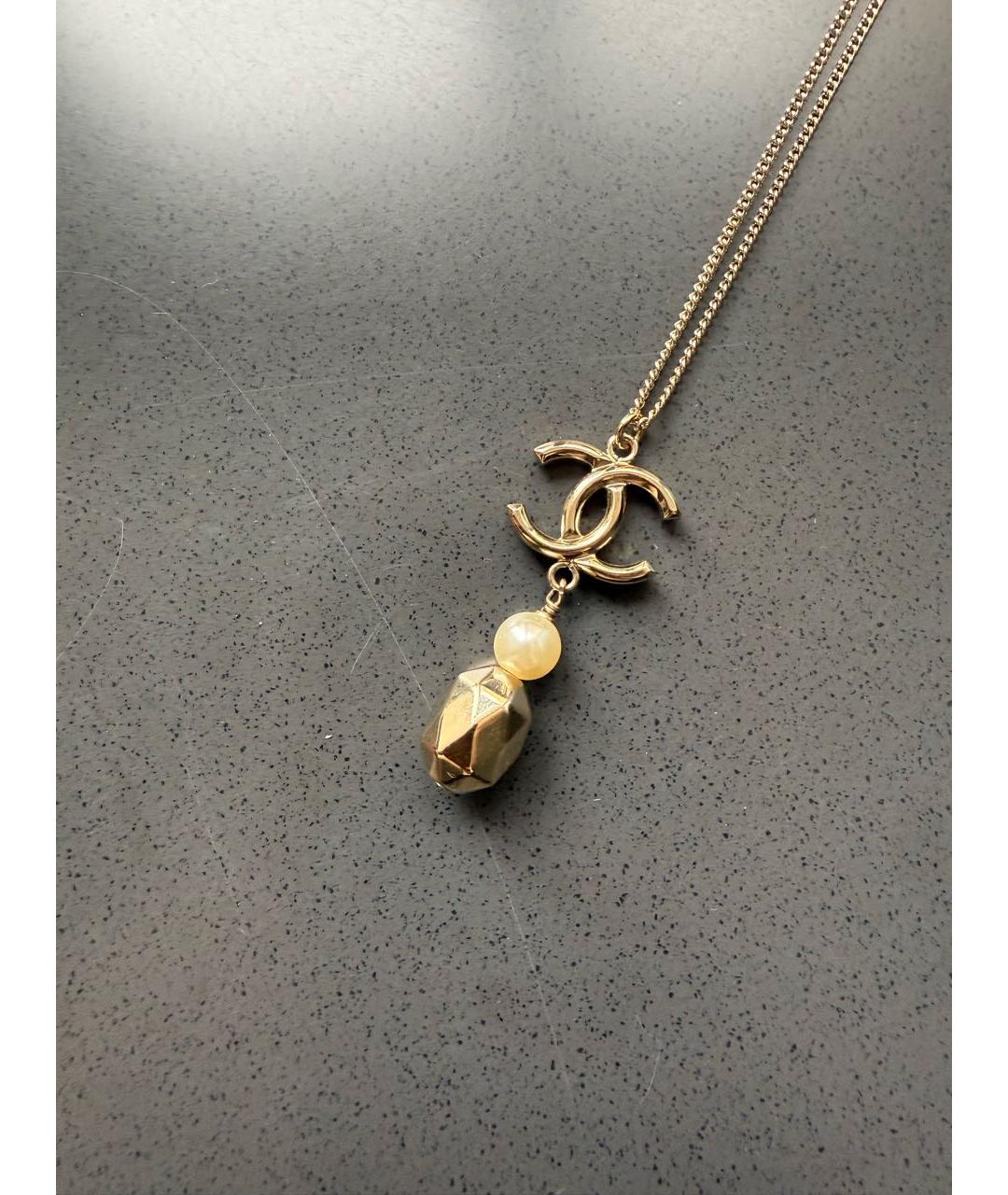 CHANEL Золотая жемчужная подвеска, фото 2