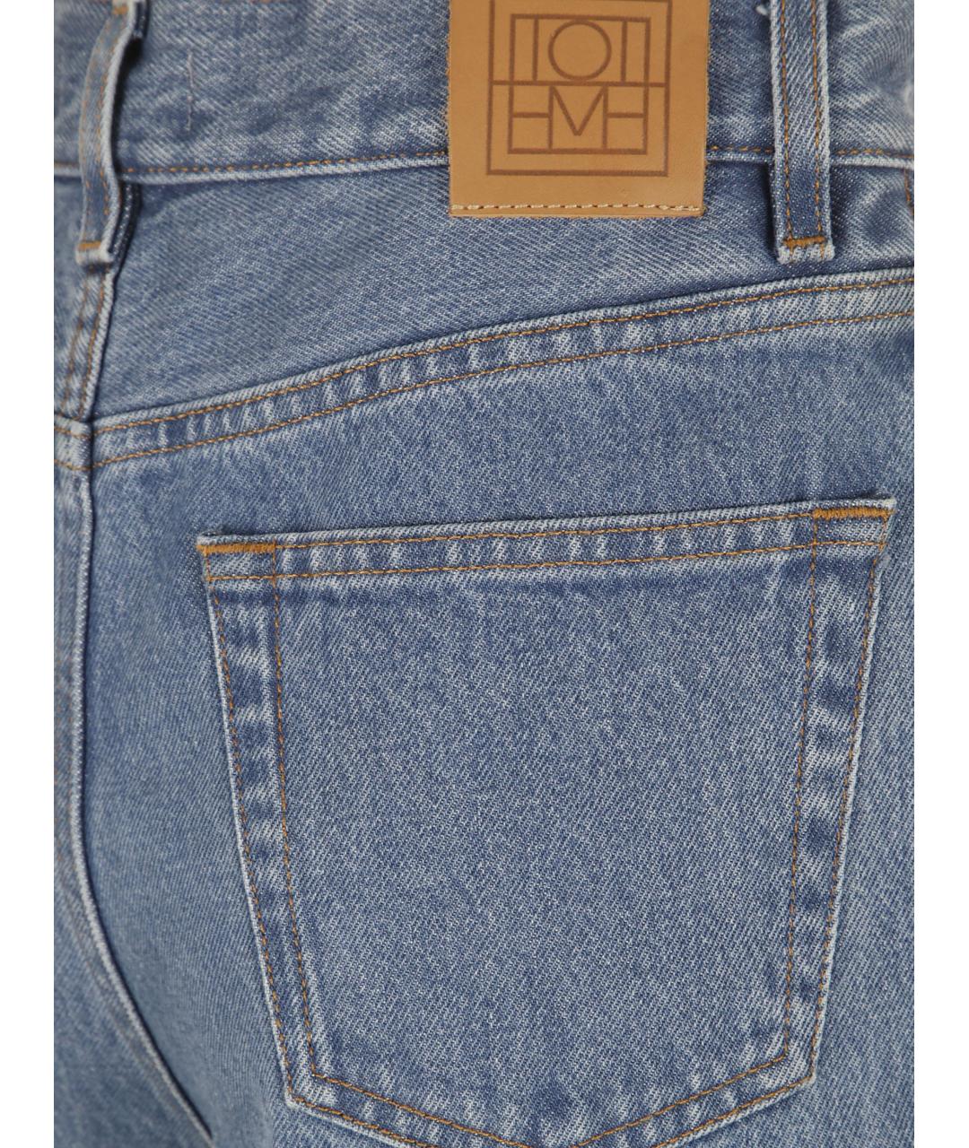 TOTEME Синие хлопковые прямые джинсы, фото 3